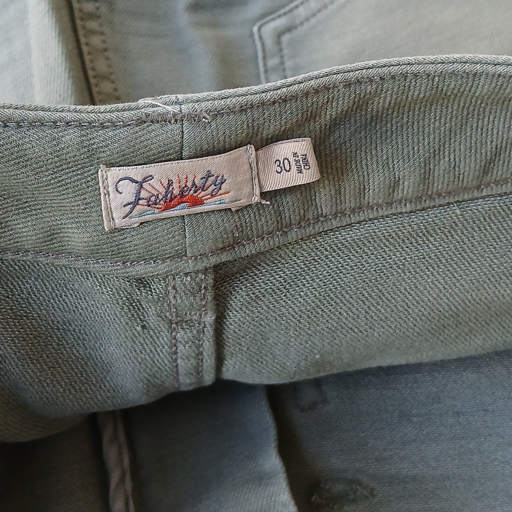 Faherty Patch Pocket Pants Olive Green Women's 30 - image 4